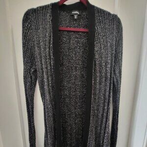 Le Château Black & Silver Metallic Shimmer Longline Cardigan